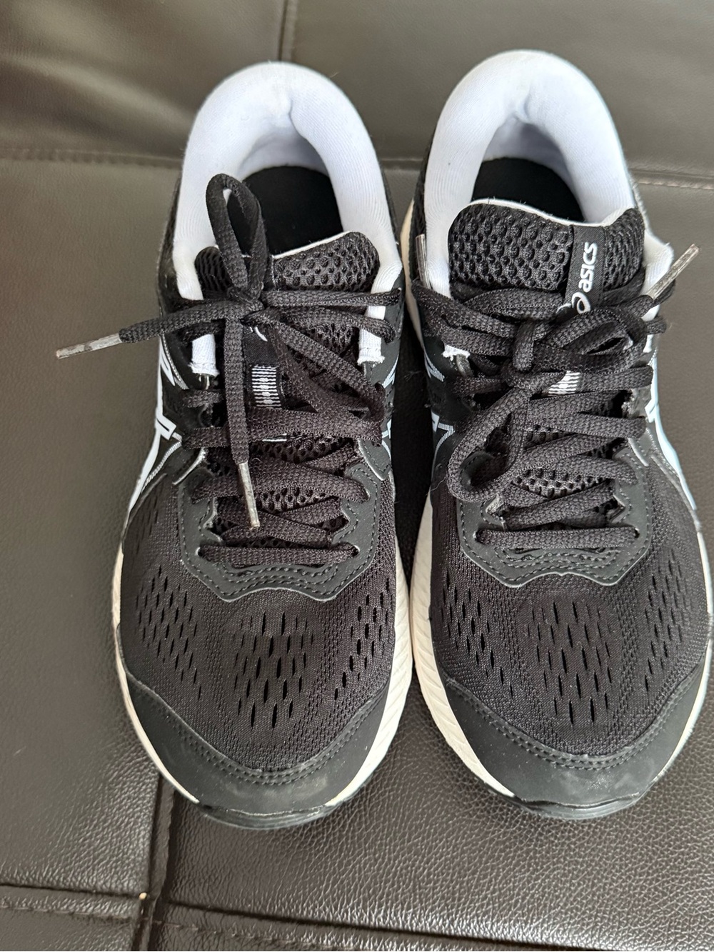 Asics Black and White Women's Athletic Running Shoes